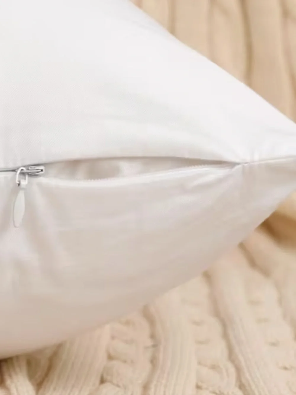 Decorative Pillow Cover Set - White Zippered (4-Pack)